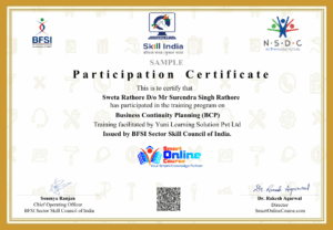 BFSI Sample certificate