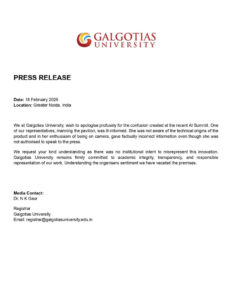 galgotias university press release